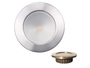 Lunasea &ldquo;ZERO EMI&rdquo; Recessed 3.5&rdquo; LED Light - Warm White, Red w/Brushed Stainless Steel Bezel - 12VDC