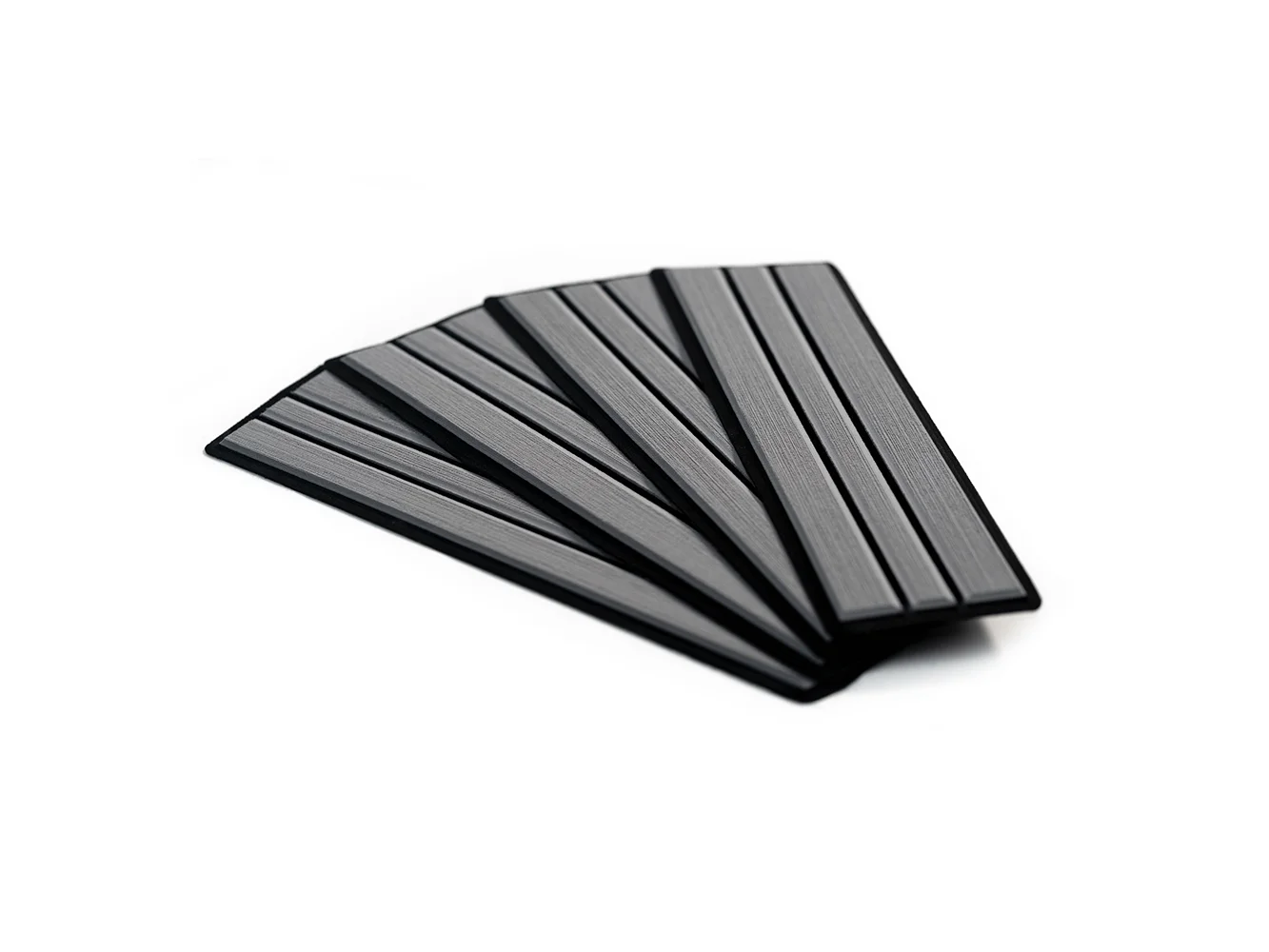 SeaDek Faux Teak 4-Piece Step Kit - Storm Grey/Black