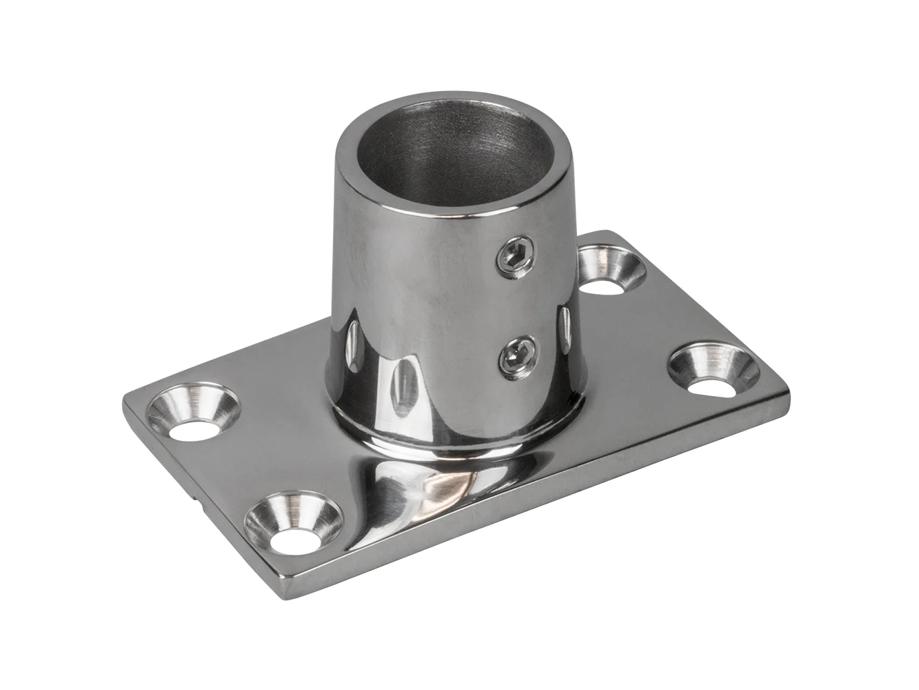 Sea-Dog Rail Base Fitting Rectangular Base 90° 316 Stainless Steel - 1-7/8" x 3-3/16" - 1" OD