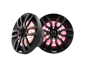 DS18 HYDRO 8" 2-Way Marine Speakers w/RGB LED Lights 375W - Matte Black