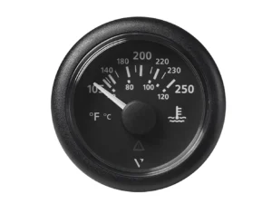 Veratron 52MM (2-1/16") ViewLine Water Temperature Gauge - 100-250&deg;F - Black Dial & Bezel