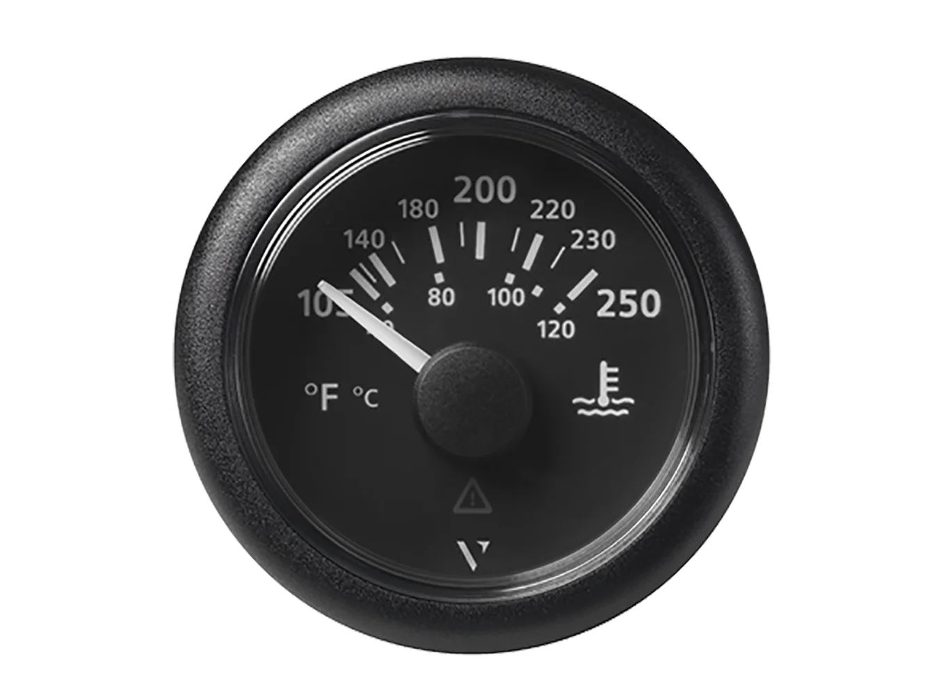 Veratron 52MM (2-1/16") ViewLine Water Temperature Gauge - 100-250°F - Black Dial & Bezel