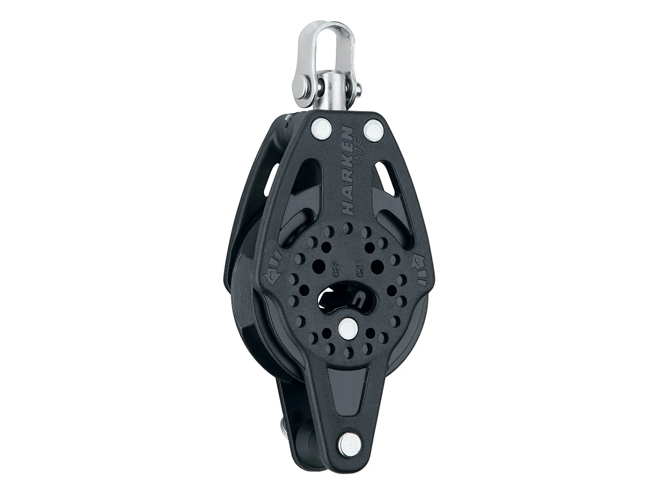 Harken 57mm Carbo Single Ratchet Block w/Swivel & Becket