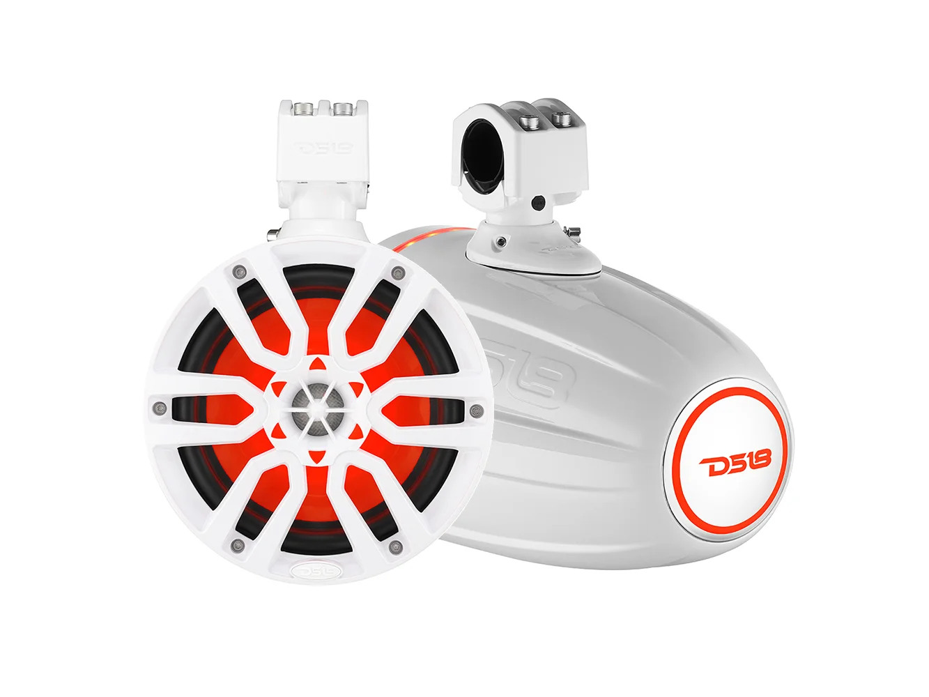 DS18 X Series HYDRO 6.5" Wakeboard Pod Tower Speaker w/RGB LED Light - 300W - White