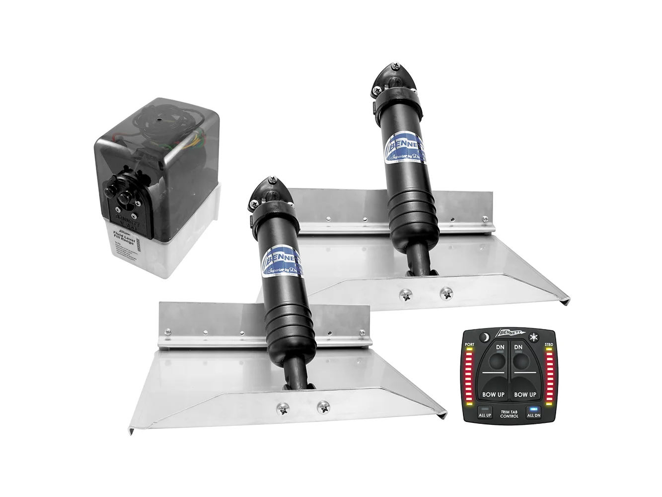 Bennett Marine 12x9 Hydraulic Trim Tab System w/One Box Indication