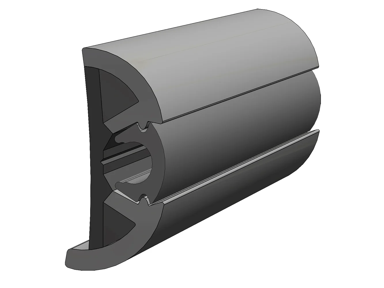 TACO SuproFlex Rub Rail Kit Gray w/Gray Insert - 2"H x 29/32"W x 80'L