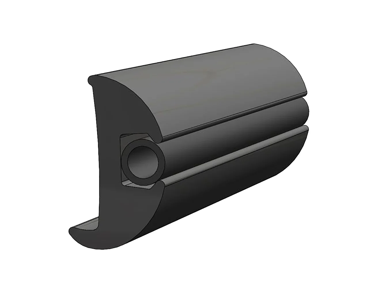 TACO Flexible Vinyl Black Rub Rail 1-1/16" x 1-7/8" 50'L