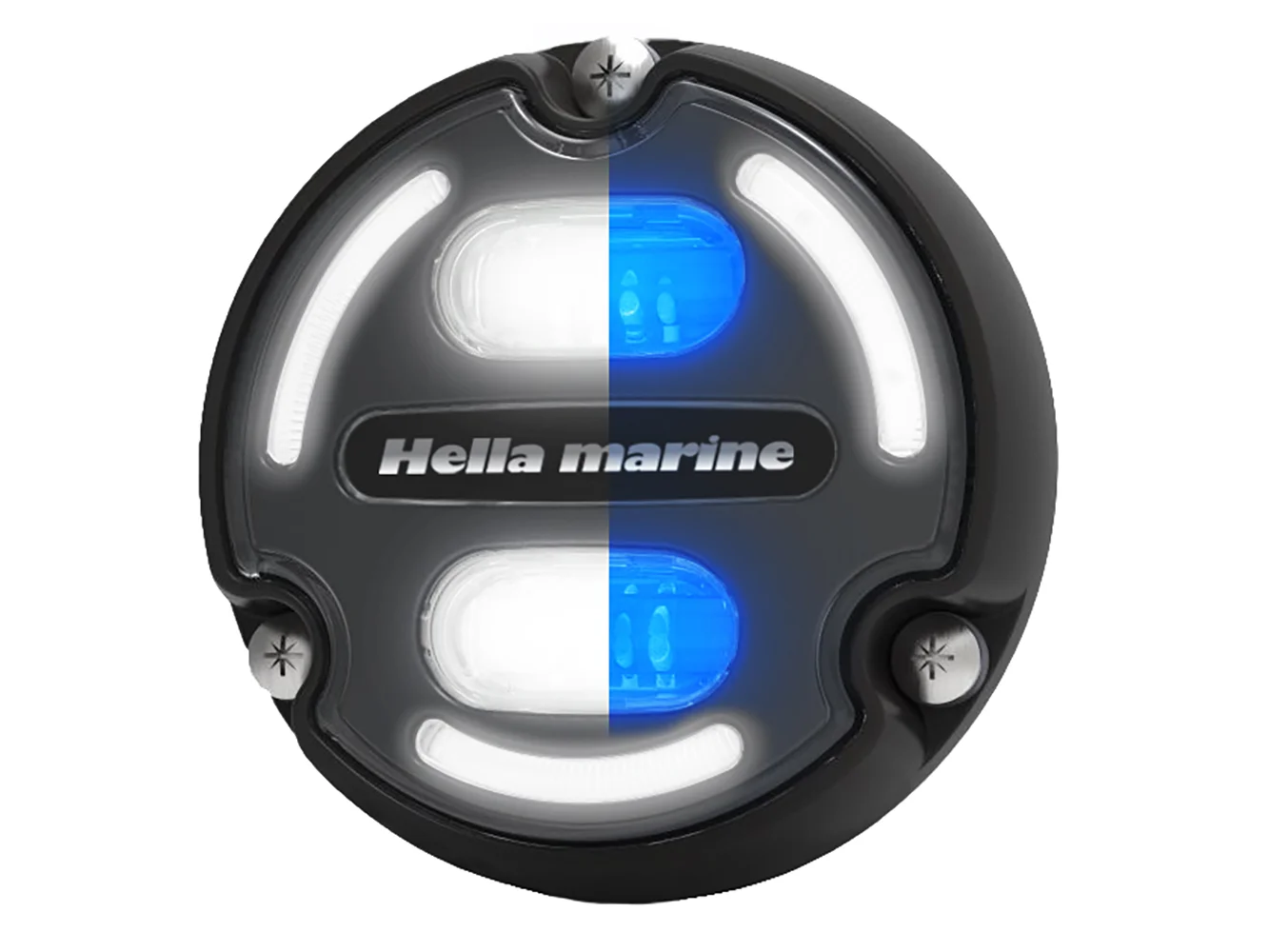 Hella Marine Apelo A2 Blue White Underwater Light - 3000 Lumens - Black Housing - Charcoal Lens w/Edge Light
