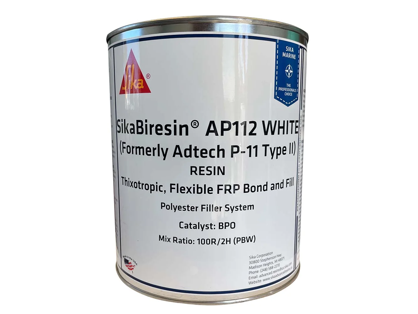 Sika SikaBiresin® AP112 White Gallon BPO Hardener Required