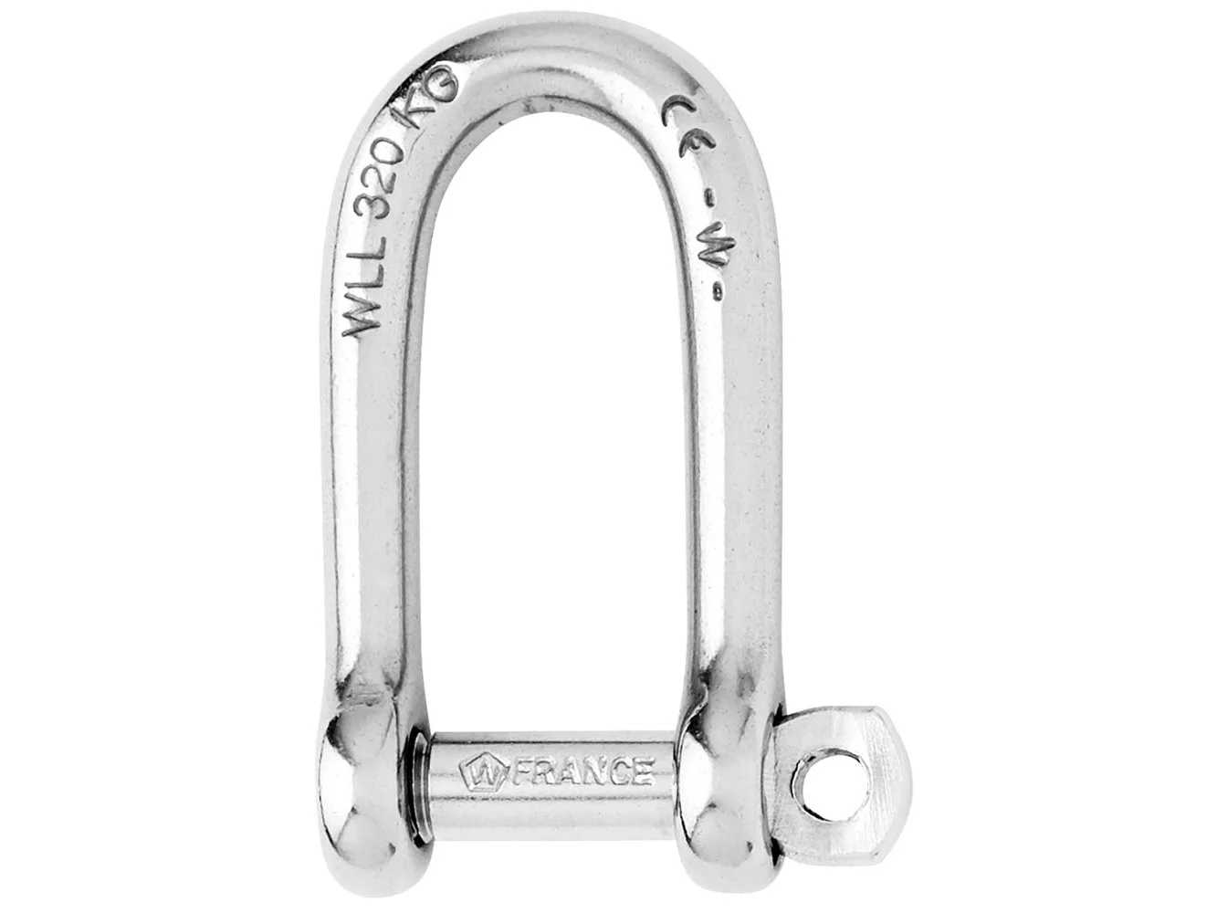 Wichard Self-Locking Long D Shackle - Diameter 6mm - 1/4"