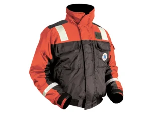 Mustang Classic Flotation Bomber Jacket w/Reflective Tape - Orange/Black - Large