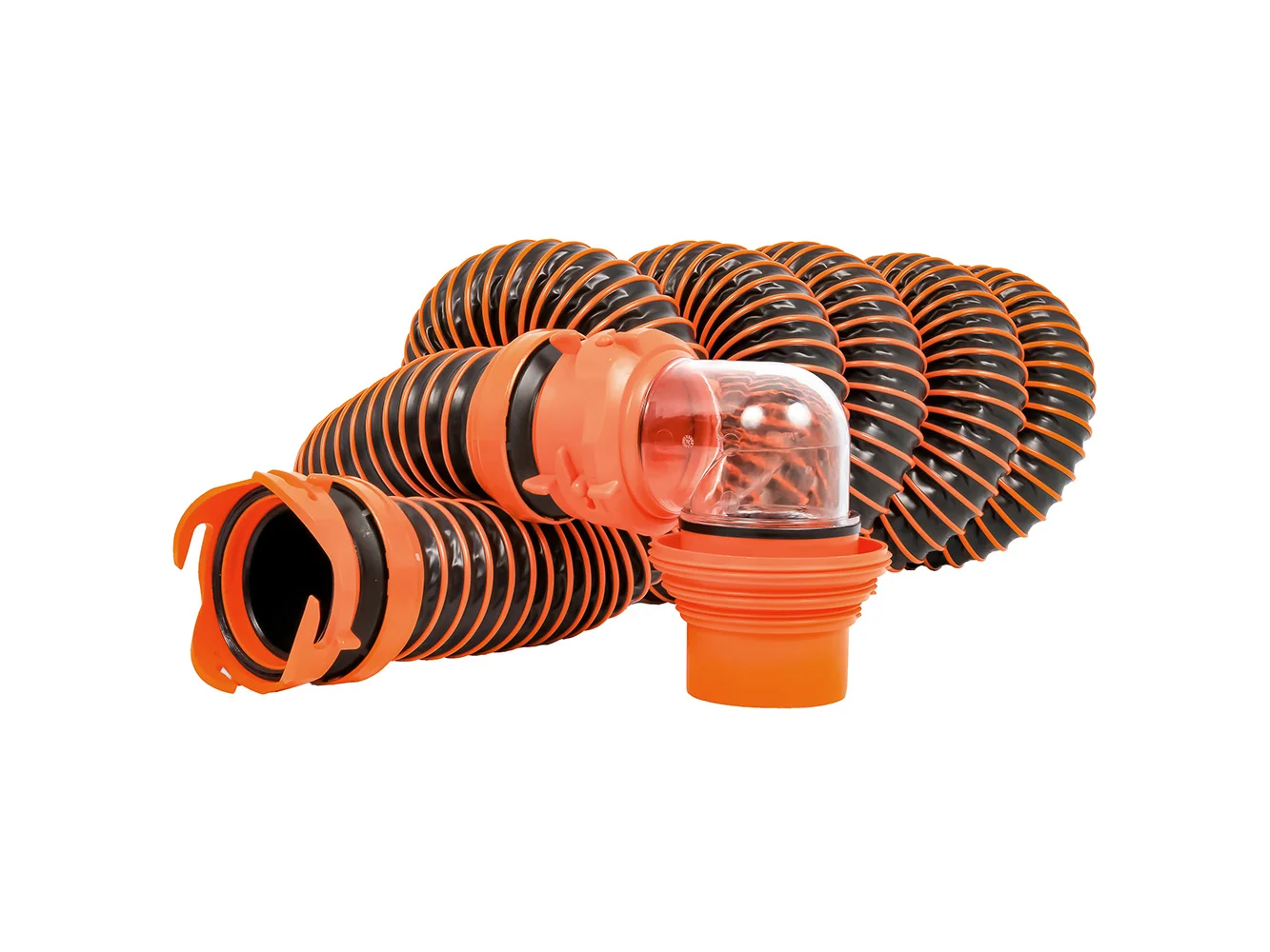 Camco RhinoEXTREME 15' Sewer Hose Kit w/ Swivel Fitting 4 In 1 Elbow Caps