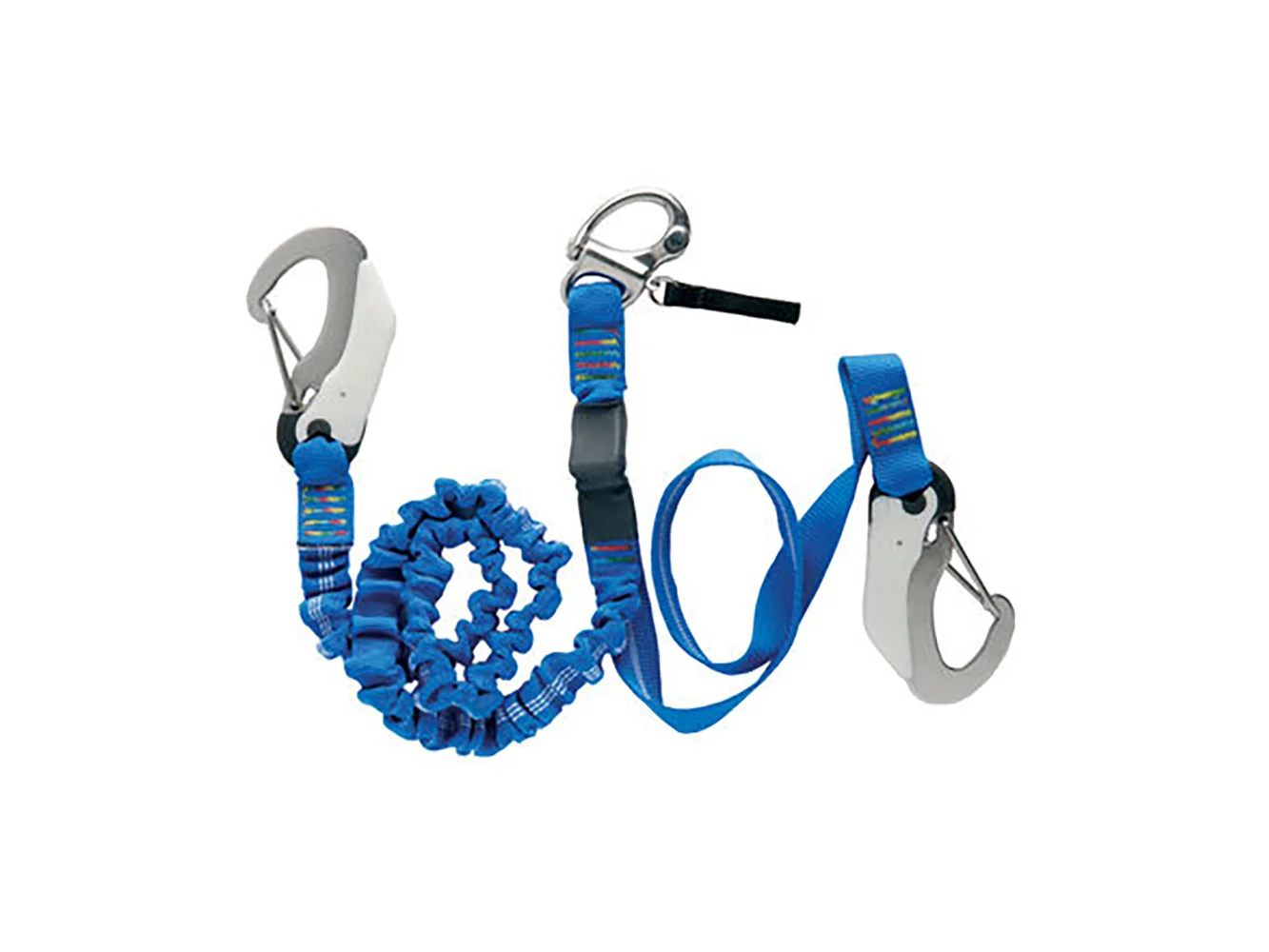 Wichard Double Releasable Elastic Tether Fixed Line w/3 Hooks
