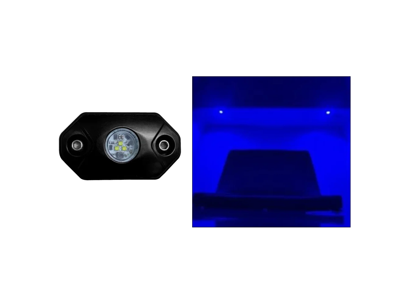 Black Oak Rock Accent Light - Blue - Black Housing
