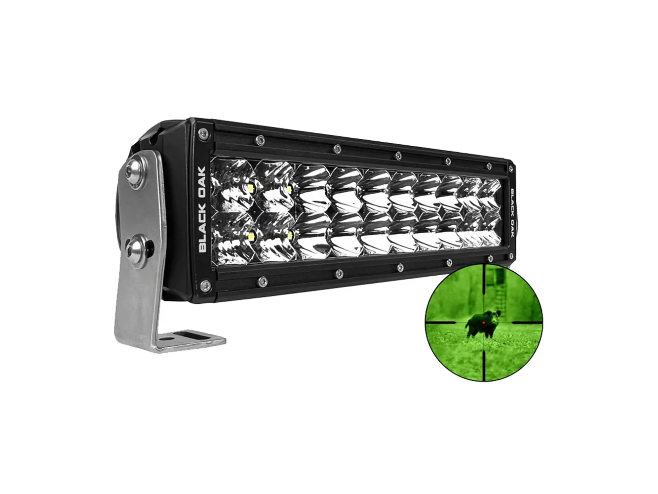 Black Oak Pro Series 3.0 10" 850nm Infrared Double Row LED Light Bar - Combo Optics - Black Housing