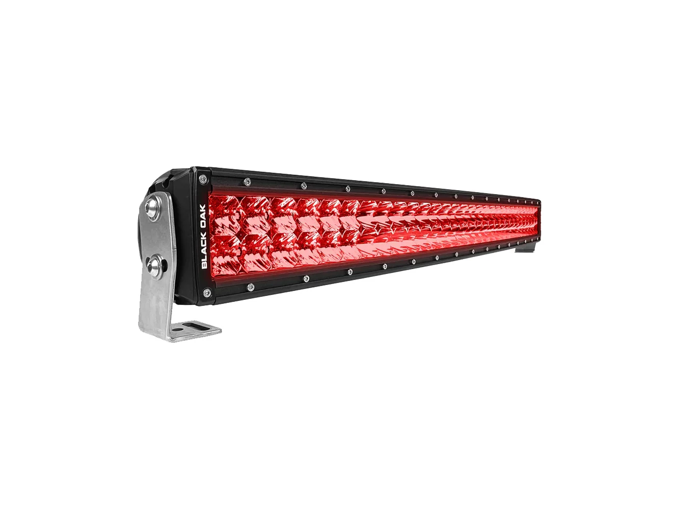Black Oak 30" Curved Double Row Red LED Predator Hunting Light Bar - Combo Optics - Black Housing - Pro Series 3.0