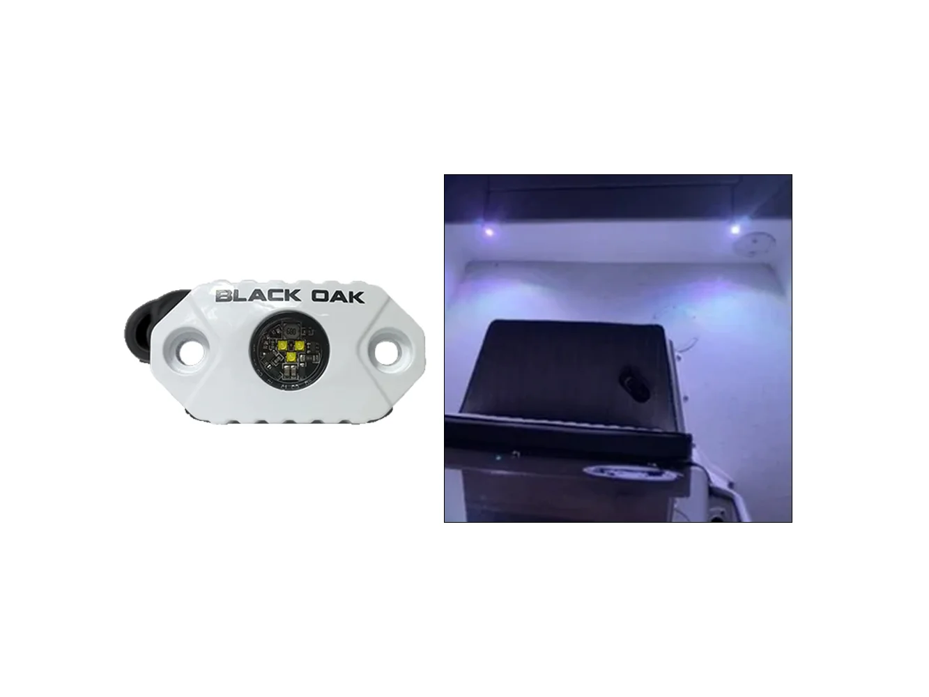 Black Oak Rock Accent Light - White LEDs - White Housing