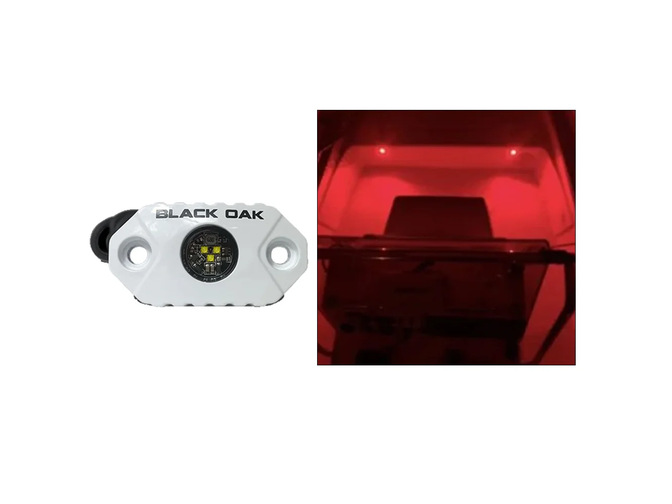 Black Oak Rock Accent Light - Red LEDs - White Housing