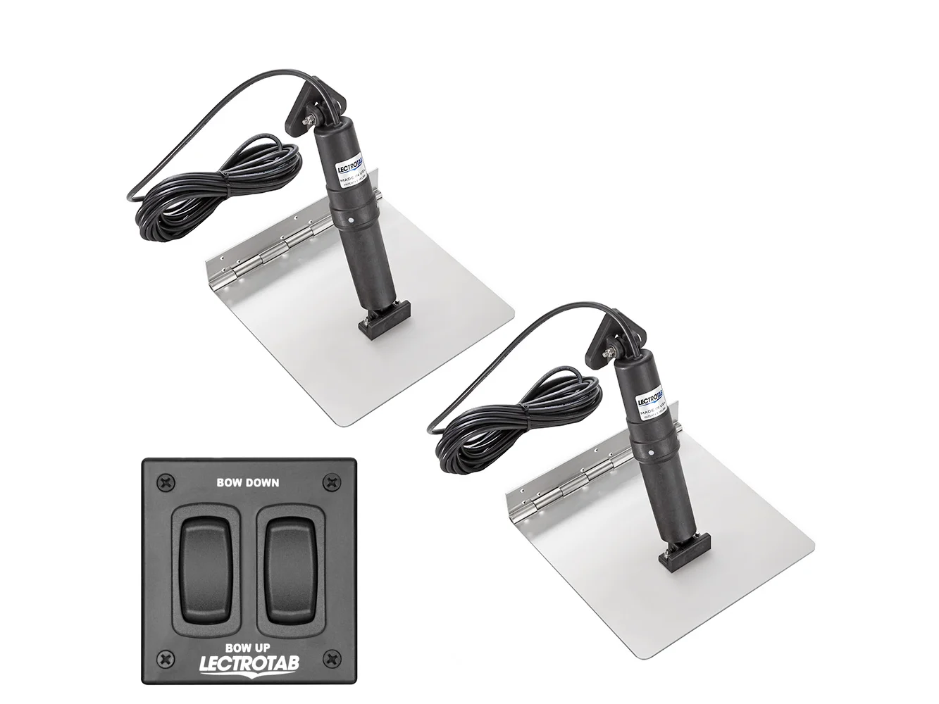 Lectrotab XKA Stainless Steel Trim Tab Kit w/Rocker Switch - 12 x 18