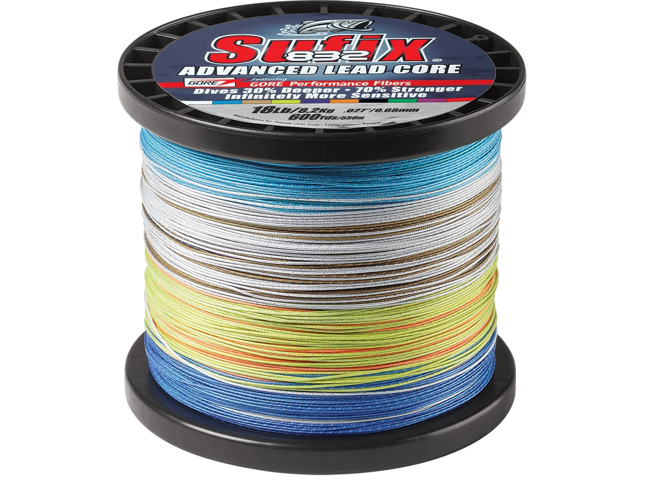 Sufix 832 Advanced Lead Core - 18lb - 10-Color Metered - 600 yds