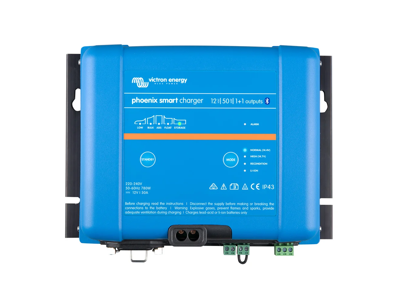Victron Phoenix Smart IP43 Charger 12/50 (1+1) 120-240VAC Requires 5-15P Mains Cord