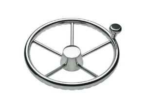Schmitt Marine 170 Finger Grip Destroyer 5-Spoke 13.5" Stainless Steel Cap 3/4" Tapered Shaft w/Knob
