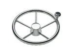 Schmitt Marine 170 Finger Grip Destroyer 5-Spoke 15.5" Stainless Steel Cap 3/4" Tapered Shaft w/Knob