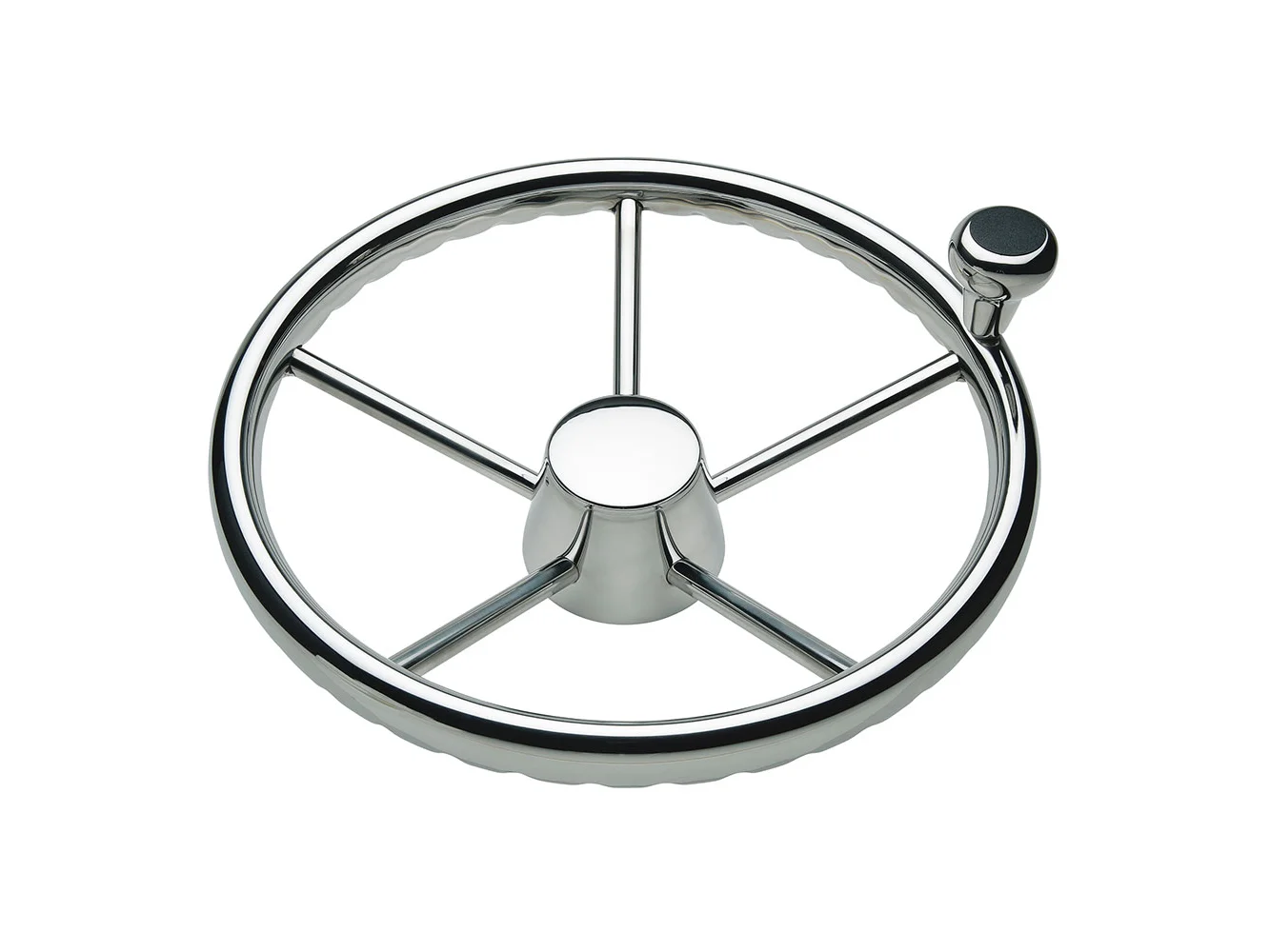 Schmitt Marine 170 Finger Grip Destroyer 5-Spoke 15.5" Stainless Steel Cap 3/4" Tapered Shaft w/Knob