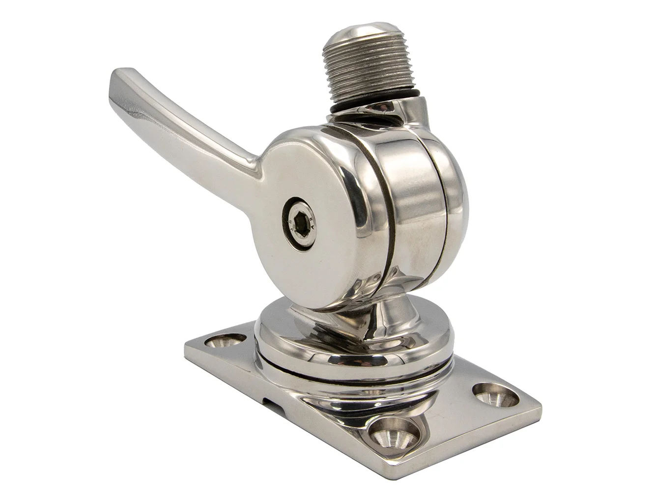Shakespeare 6187 Sleek & Compact Stainless Steel Rotatable 4-Way Ratchet Mount