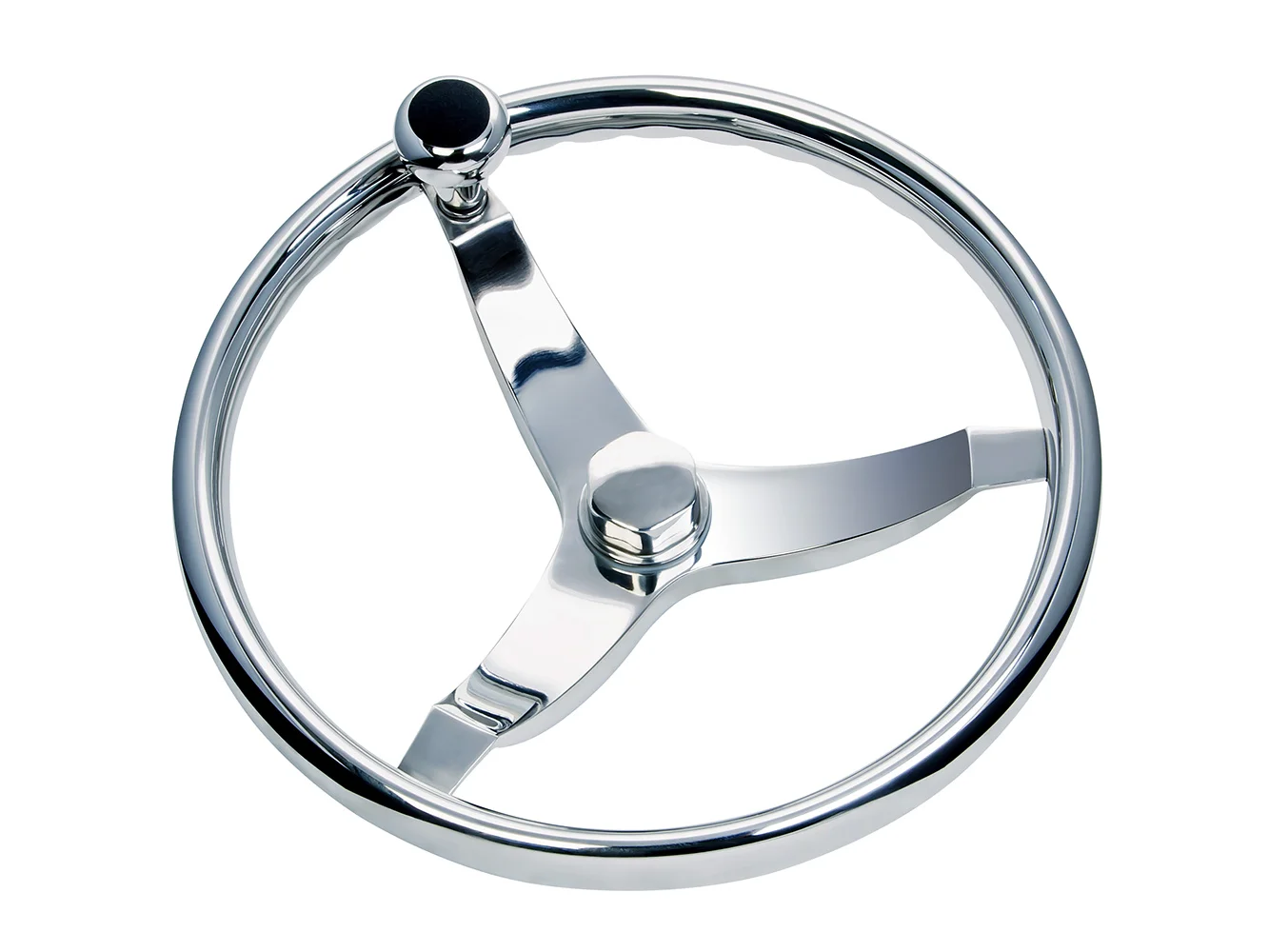 Schmitt Marine Vision FX Model 714 - 13.5" Wheel w/Knob & Finger Grip - 3/4" Tapered Shaft w/Faux Nut - 1/2" & 3/4" Adapters