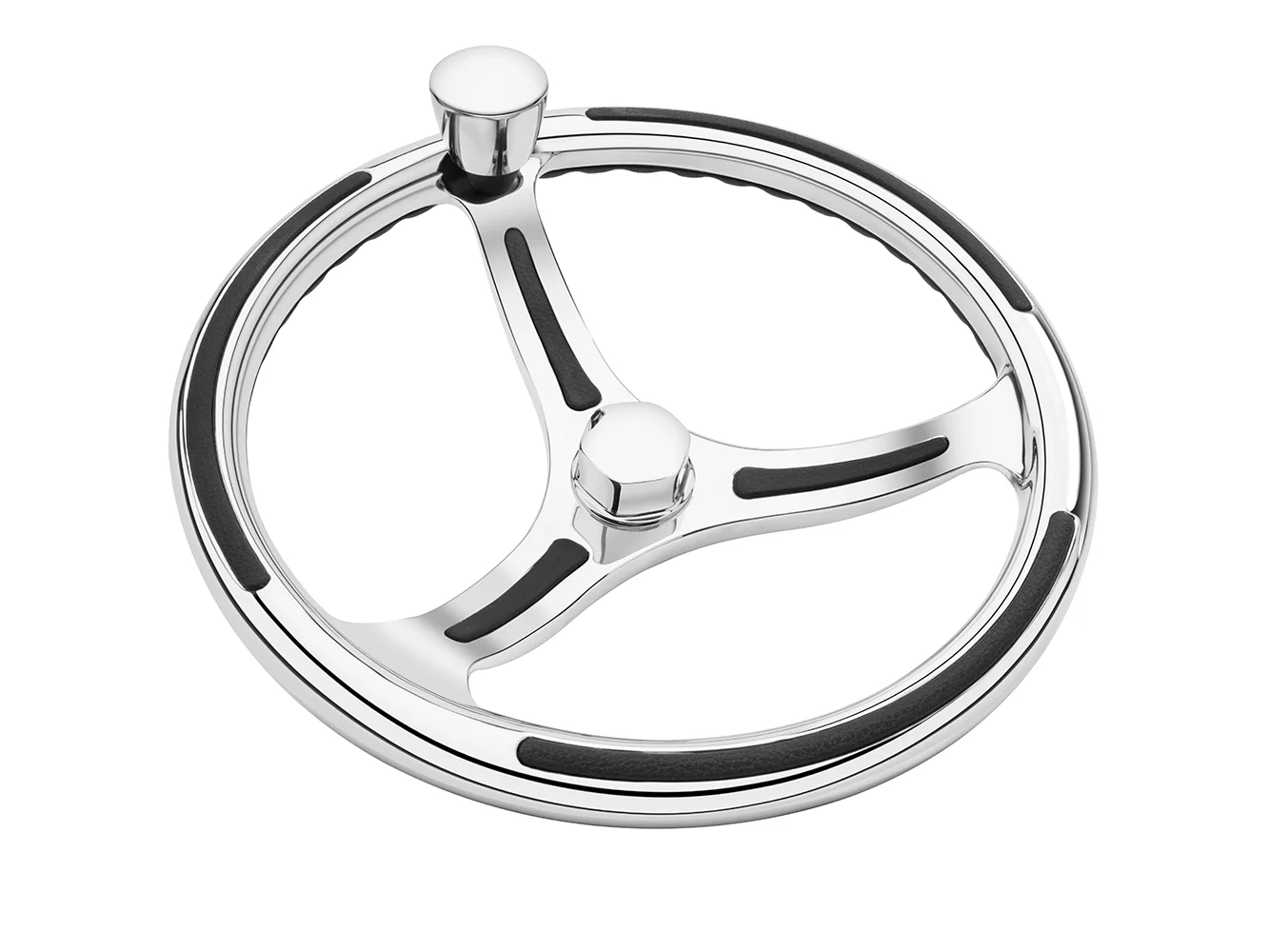 Schmitt Marine Primus Model 740 - 13.5" Wheel w/Knob & Finger Grip - 3/4" Tapered Shaft w/Faux Nut - 1/2" & 3/4" Adapters
