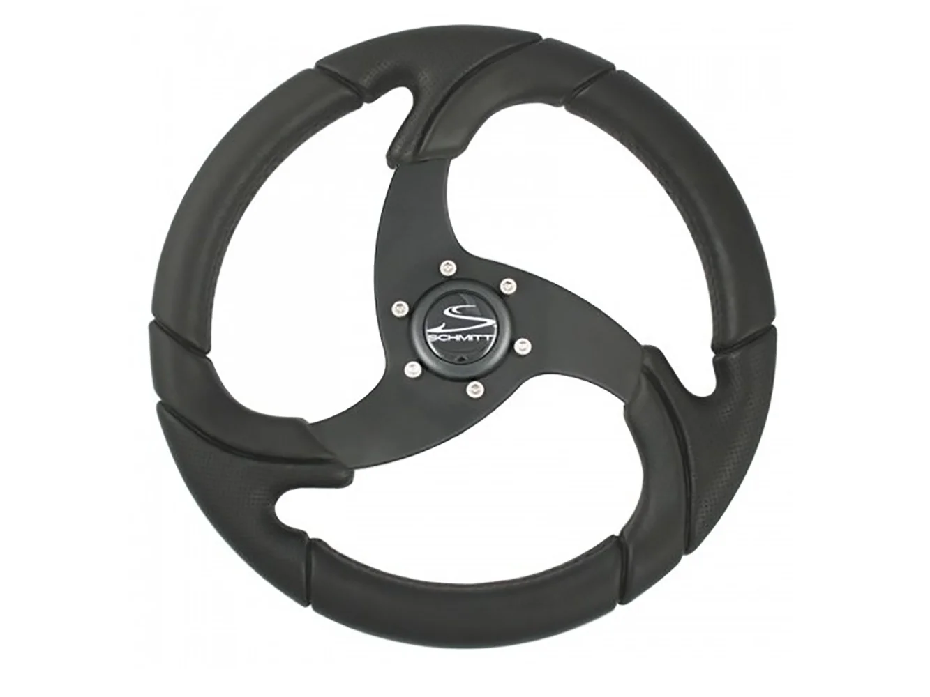 Schmitt Marine Folletto 14.2" Wheel - Black Polished Polyurethane - 3/4" Tapered Shaft w/Black Center Cap
