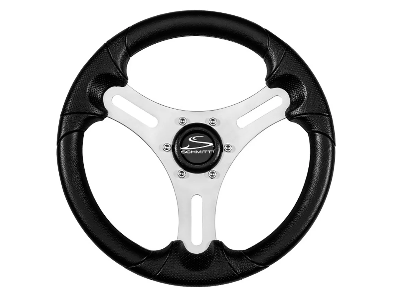 Schmitt Marine Torcello Lite 13" Wheel - Black Polyurethane Wheel w/Silver Spokes & Black Cap- 3/4" Tapered Shaft