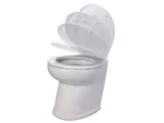 Jabsco Deluxe Flush 17" Angled Back 12V Raw Water Electric Marine Toilet w/Remote Rinse Pump & Soft Close Lid