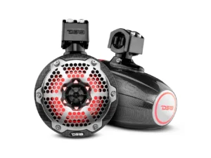DS18 X Series HYDRO 6.5" Wakeboard Pod Tower Speaker w/RGB LED Light - Black Carbon Fiber