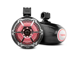 DS18 X Series HYDRO 8" Wakeboard Pod Tower Speaker w/RGB LED Light - 425W - Black Carbon Fiber