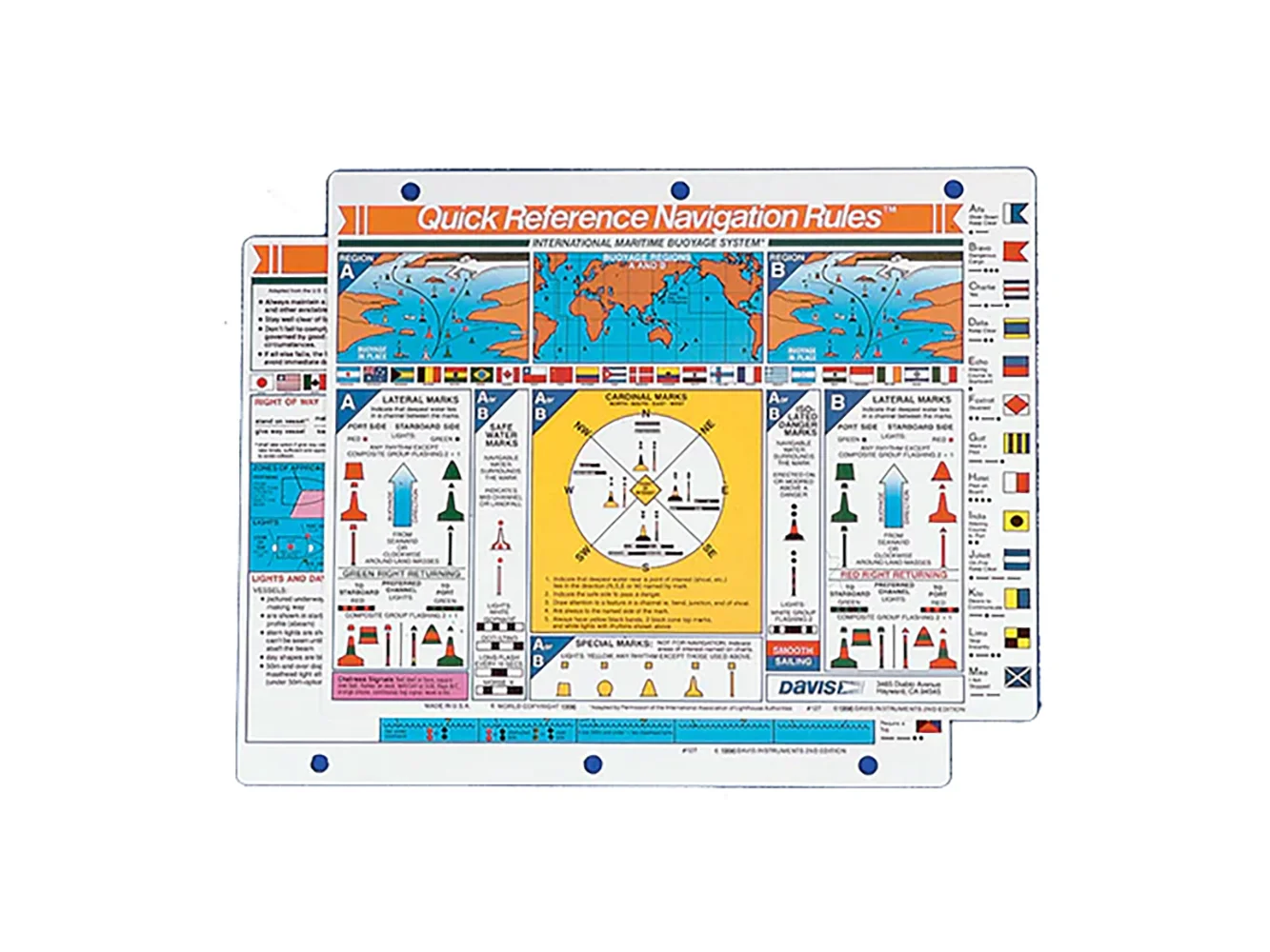 Davis Quick Reference International Navigation Rules Card