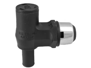 Attwood 90&deg; P-Trap Fuel Tank Vent - Black w/Stainless Steel Trim Cover