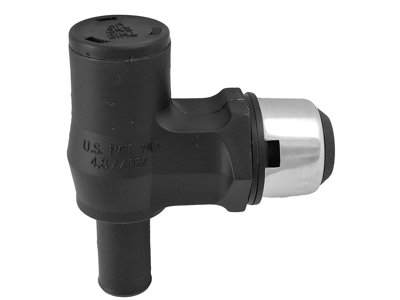 Attwood 90° P-Trap Fuel Tank Vent - Black w/Stainless Steel Trim Cover
