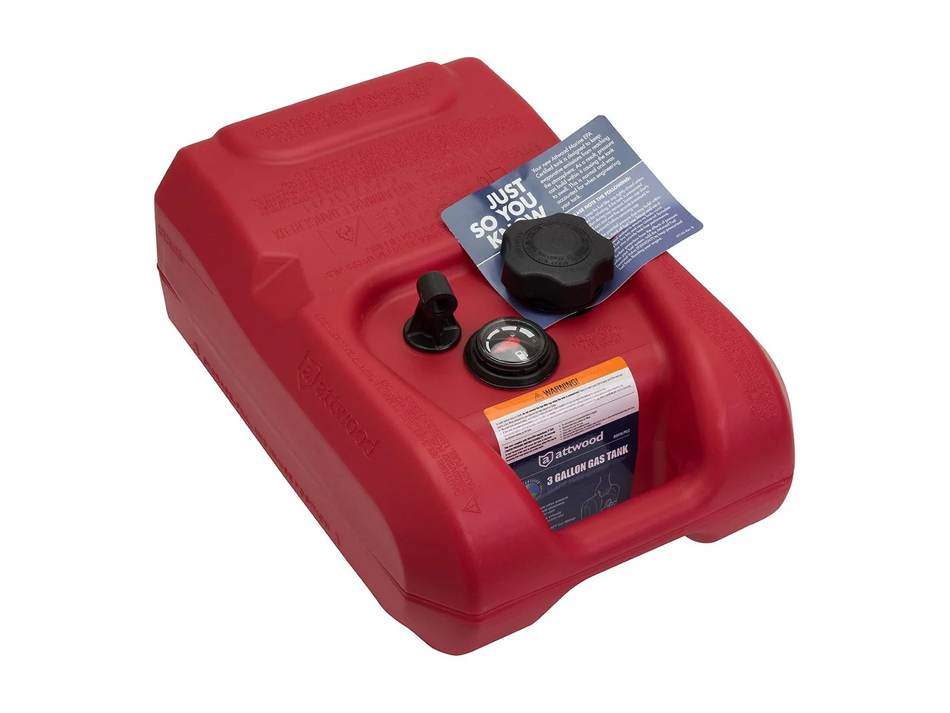 Attwood Portable Fuel Tank - 3 Gallon w/Gauge