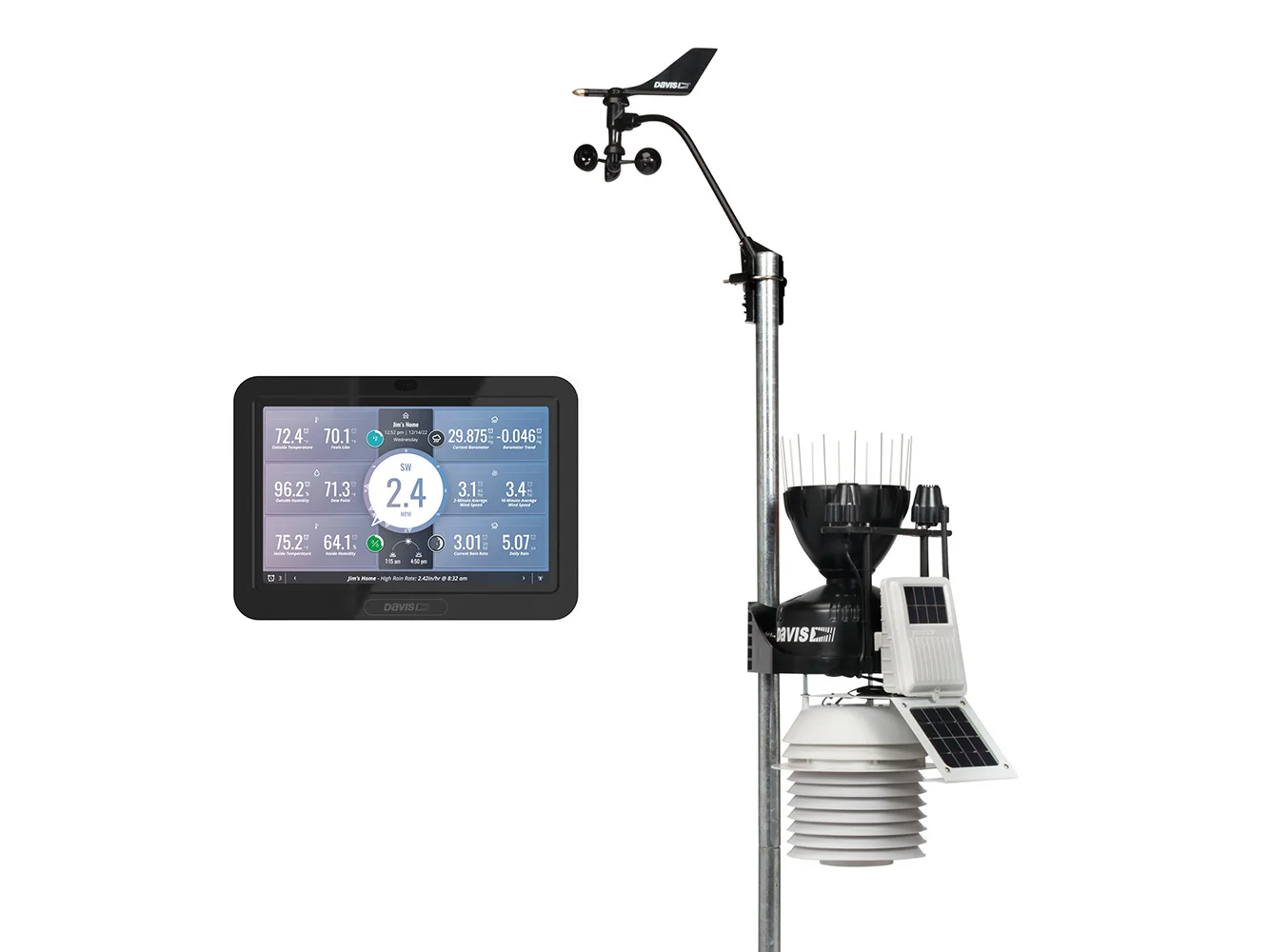 Davis Vantage Pro2 Wireless Weather Station w/WeatherLink Console, 24hr Fan Aspirated Radiation Shield, UV & Solar Sensors