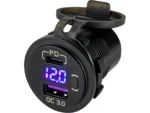 Sea-Dog Round USB & USB-C Power Socket w/Hidden Voltmeter