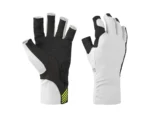 Mustang Traction UV Open Finger Gloves - White & Black - Medium