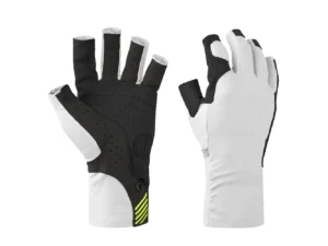 Mustang Traction UV Open Finger Gloves - White & Black - XL
