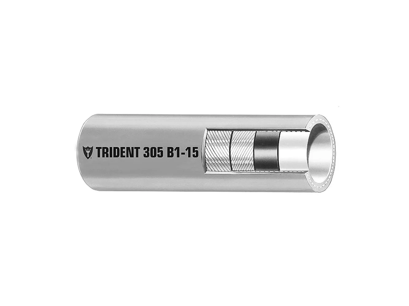 Trident Marine 5/16" x 50' Boxed Barrier Lined B1-15 EPA Compliant Outboard Fuel Line Hose - Gray