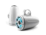 JL AUDIO M6-770ETXV3-GW-S-GWGW-I: 7.7" Tower Speakers, Gloss White Sport Grille, RGB LED, PAIR | 93655 | 010-03278-00