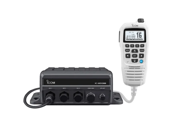 Icom M510BB GW 21 Black Box VHF w/White Command Mic & 3 Command Mic Ports