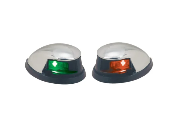 Perko Red/Green Horizontal Mount Side Lights - Pair - Chrome Plated Zinc - Image 2