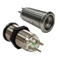 Bluewater 19mm Inrush Push Button Switch Momentary Off(On)(On) - Blue/Red/Green LED - Switch Body Only