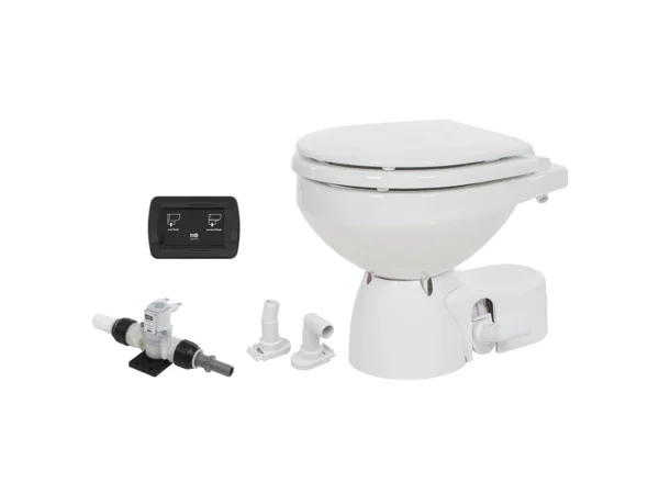 Jabsco Quiet Flush E2 Fresh Water Toilet Compact Bowl - 24V - Soft Close Lid - Image 2